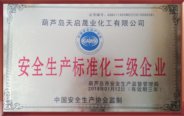 安全生產(chǎn)標準化三級企業(yè)